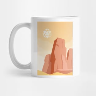 Desert Midday Polyhedral Dice D20 Dice Sun RPG Landscape Mug